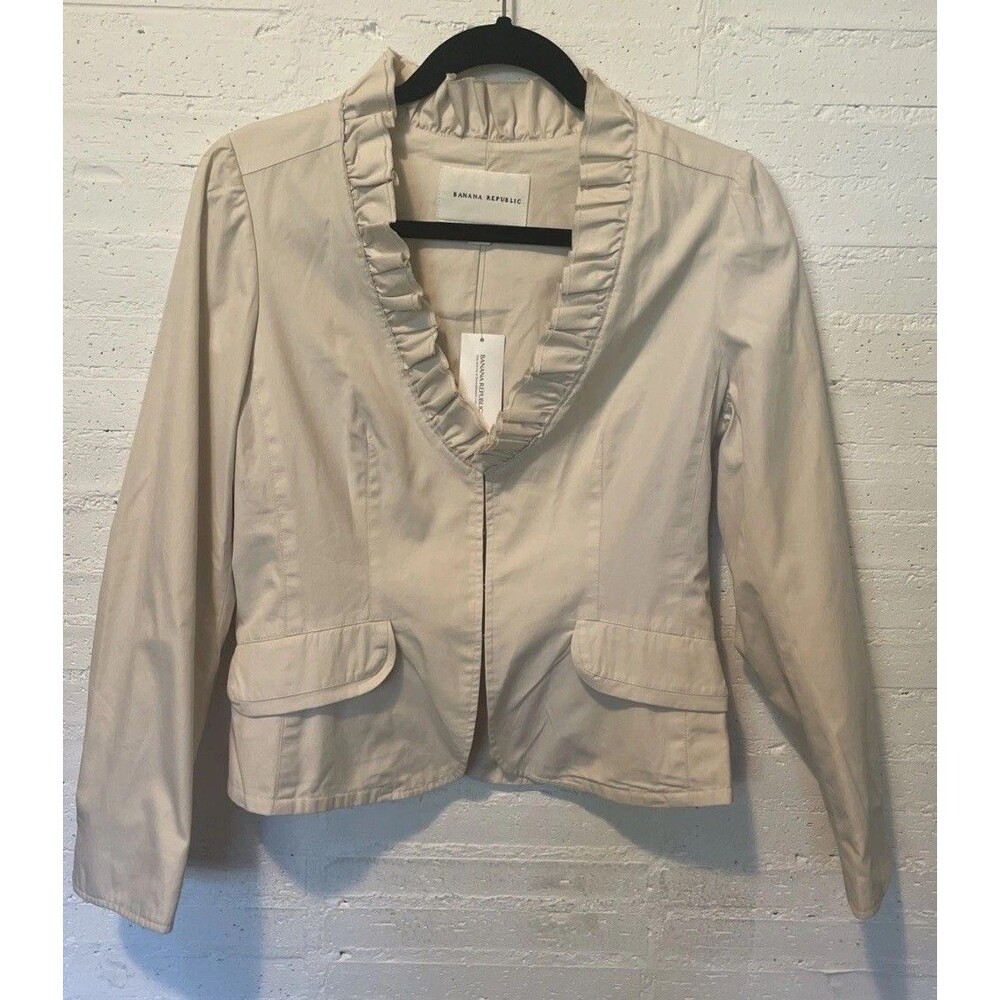 Banana Republic Ruffle Front Blazer Sm NWT Cottagecore fairycore Y2K New Preppy